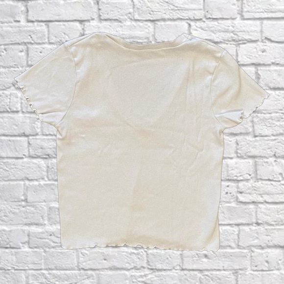 Brandy Melville V Neck Baby Tee - Picture 2 of 4